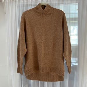 & Other Stories Wool Blend Mockneck Oversized Sweater Size Small in Camel